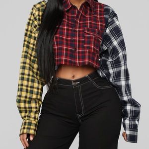 Off Line Plaid Top - Multi